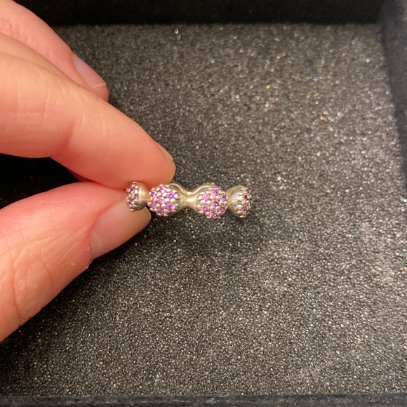 Pandora 8 Pod Pave Purple Jewel Ring in Stirling Silver - Picture 2 of 4